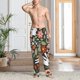 thumbnail image 2 of Fotbe Rabbits on Floral Pantalones de Pijama para Hombre, Pantalones de Dormir, Pantalones de Casa con Cintura Ajustable y Bolsillos-Small, 2 of 6
