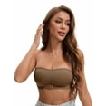 thumbnail image 4 of Unique Bargains Women's Strapless Wirefree Bandeau Bras L Brown, 4 of 6