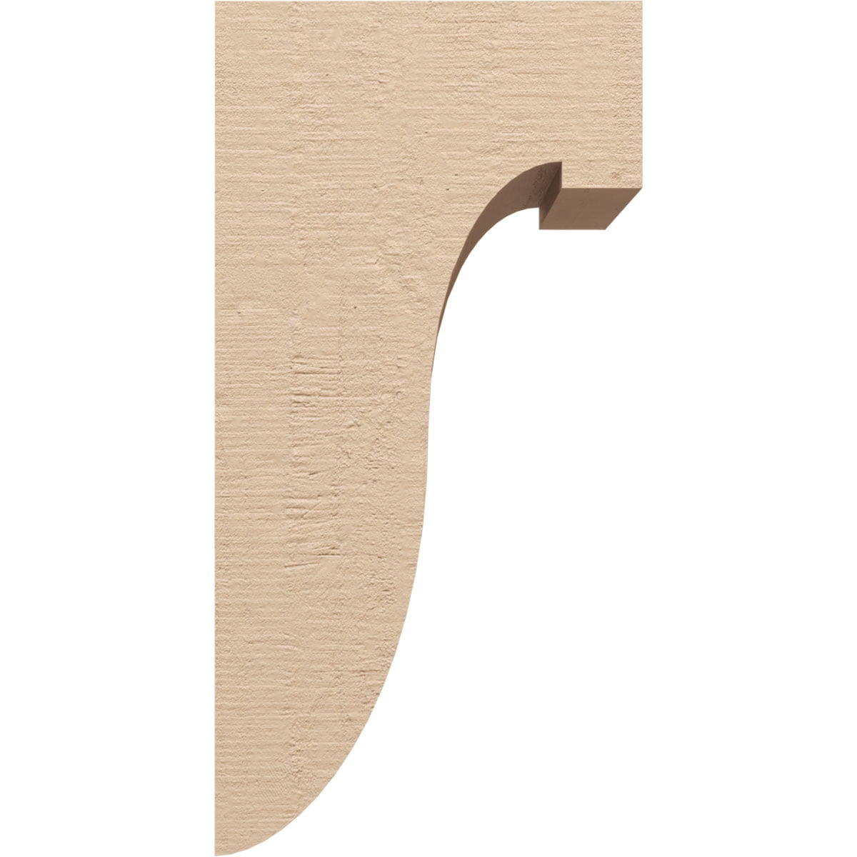 10"W x 10"D x 20"H Wide Del Monte Rough Cedar Woodgrain TimberThane Corbel, Primed Tan