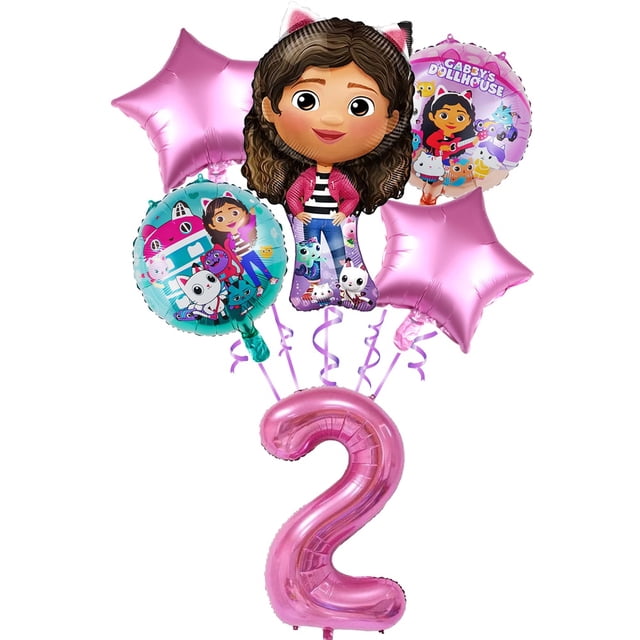 Gabby Casa De Muñecas Cumpleaños Tema Decoración 32 Pulgadas Rosa Globo Set Suministros Niña Feliz Fiesta Necesita Globos Gao Jiahui unisex