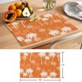 thumbnail image 6 of Tropical Palm Tree Placemats Set of 4 Orange White Plants Coastal Leaf Beach Place Mats Indoor Wipeable Table Mats Washable Cloth Dining Table Placemats for Kitchen Holiday Party Decor 13x19 Inch, 6 of 9