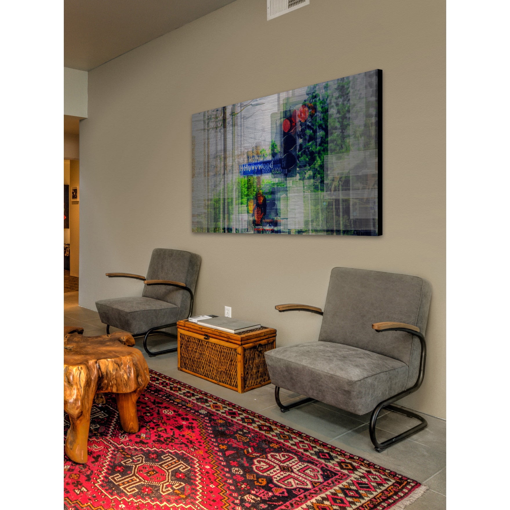 "Last Stop for Fame" Painting Print on Brushed Aluminum