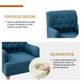 thumbnail image 2 of Wooden Armchairs set of 2 Nailhead Trim Carved Legs Comfy Accent Chair Tufted Back Home Living Room Blue, 2 of 6