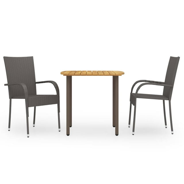 vidaXL Ensemble de Salle à Manger de Patio Table et Chaises Ensemble de Meubles en Rotin Poly