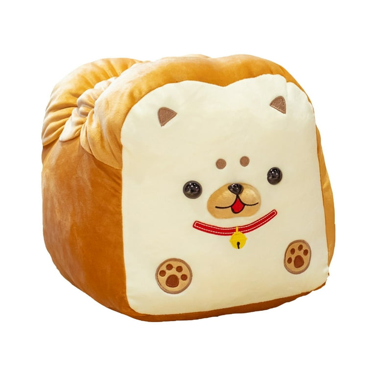 QISIWOLE Plush Toys Adorable Long Bread Shaped Shiba Inu Plushie Down Cotton Soft Bread Pillow
