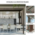 thumbnail image 4 of Mondawe 10'x10' Louvered Pergola, Outdoor Aluminum Pergola with Adjustable Rainproof Roof for Porch ,Deck, Patio, Garden, Brown, 4 of 10
