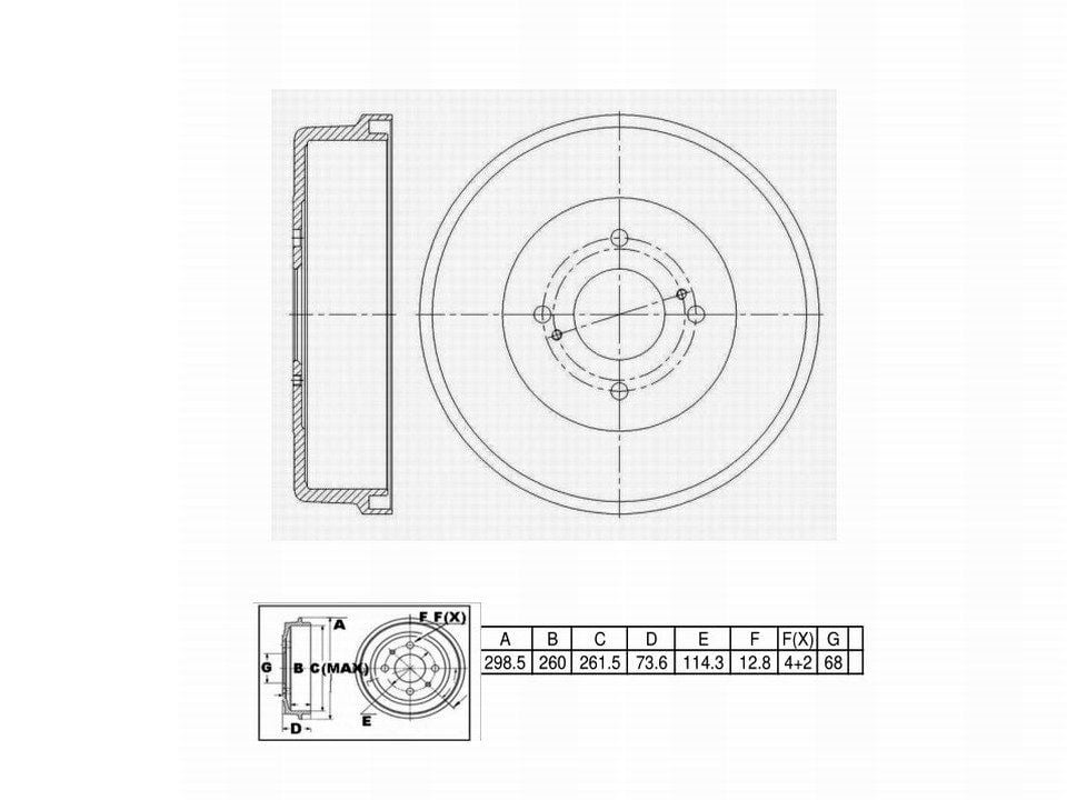 Winstop Brake Drum, Rear WS237877, Nissan Stanza 1987-1986