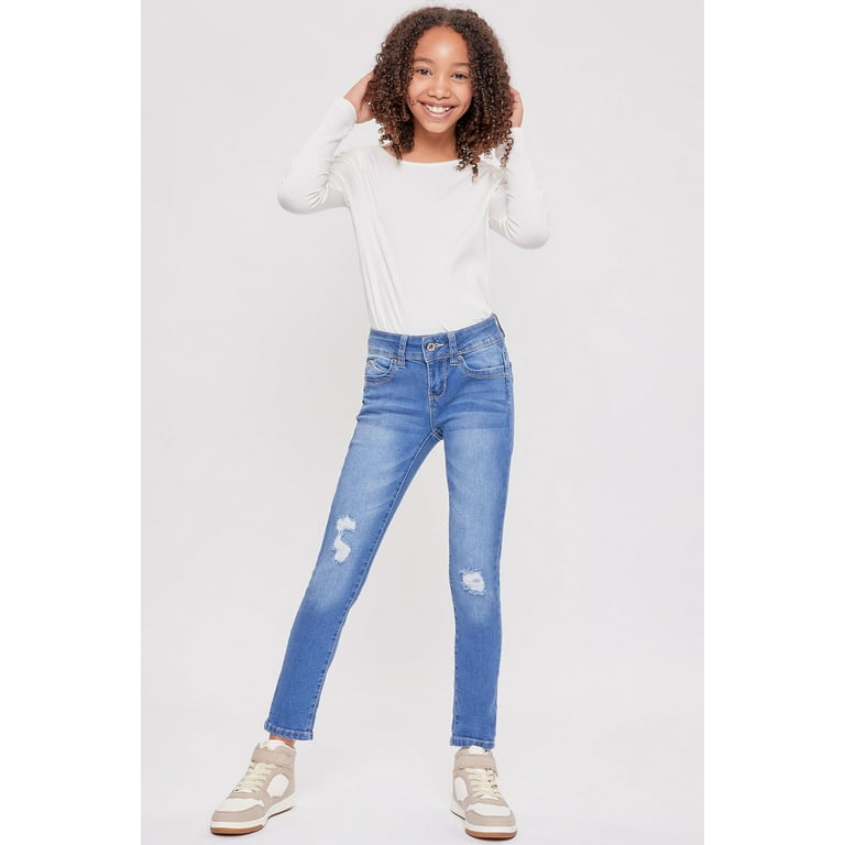 YMI Girls Wannabettafit 1-Button Jeans (Big Girls) Sizes 7-14 - Walmart.com