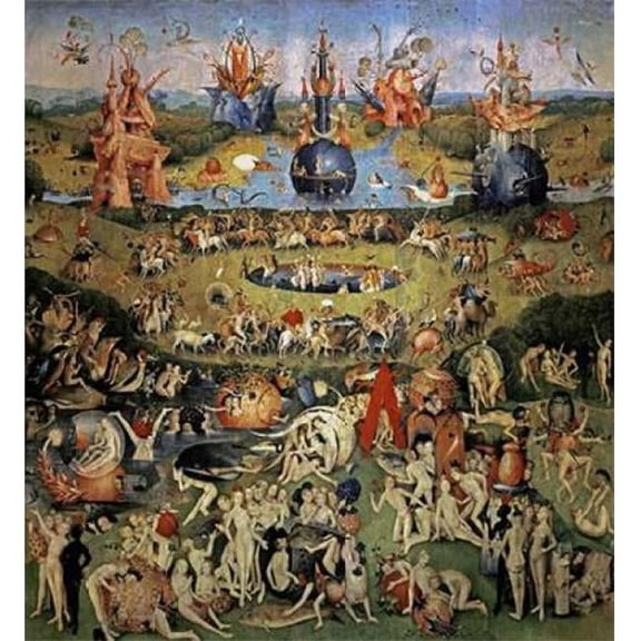 Bentley Global Arts PDX276800LARGE The Garden of Earthly Delights - Center Panel Poster Print by Hieronymus Bosch, 24 x 24 - Large