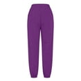 thumbnail image 5 of Rollbacks & More LEBONYARD High Waisted Flowy Wide Leg Pants for Women,Women Sweatpants Baggy Loose Mid Rise Fleece Workout Active Long Jogger Sweat Pants with Pockets Purple L, 5 of 7