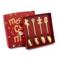 thumbnail image 1 of 4 Piezas Cucharas de Postre Cucharas de Sopa Navideñas de Acero Inoxidable Cucharas Redondas de Caldo Cubiertos con Caja Perfecto for Fiestas de Café y Utensilios de Cocina Diarios, 1 of 4