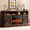 Brown, variant on Electric Fireplace TV Stand for 75 inch TVs Farmhouse TV Console with 23″ Fireplace, Gray