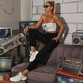 thumbnail image 6 of Women'S Casual High Waist Sports Pants Elastic Nine-Point Pants Black S, 6 of 9