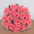 thumbnail image 1 of Ramo de rosas de simulación, flores de seda, 18 rosas, para boda, sala de estar, con flores, decoración, flores falsas, 1 of 6
