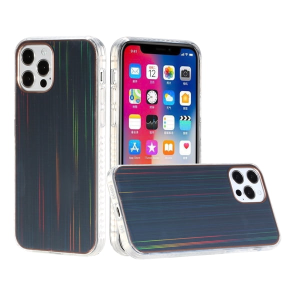 For Apple iPhone 11 Electroplated Brushed Design Iridescent Hybrid Case Cover