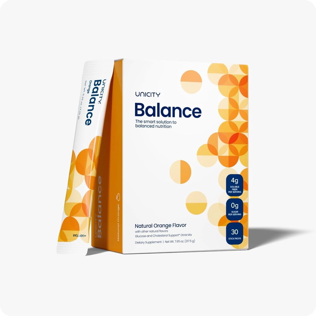 Unicity Drink Mix Duo Pack, Orange Balance & Lemon Unimate, 60 Sachets Total (2 Boxes x 30), Fiber & Citrus Beverage Powder, Low Calorie Daily Drink Mix, Travel Friendly for Men & Women