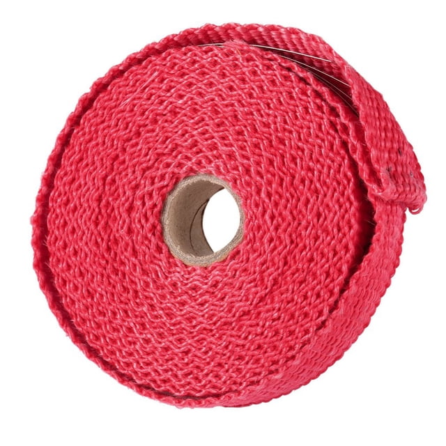 IROINID 2.5CM 5M Rouleau Ruban d'Échappement en Fibre de Verre + 4 Kits de Fixations Chaud