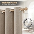 thumbnail image 2 of 100% Blackout Curtains 52x63 in Set of 2, Faux Linen Textured Curtains for Bedroom Living Room, Thermal Insulated Window Drapes with Grommet, Room Darkening & Privacy Protection,Natural Beige, 2 of 7
