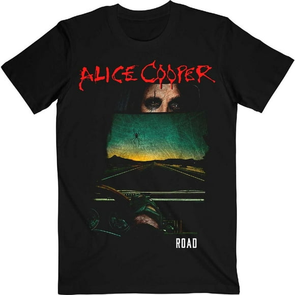 Alice Cooper Adult Road Track List Cotton Back Print T-Shirt