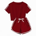 thumbnail image 2 of HCNTES Toddler Girls Summer Clothes 2Pcs Checkerboard Top and Shorts Set for Beach, 2 of 6