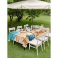 thumbnail image 5 of 60x102 Inch Outdoor Tablecloth with Umbrella Hole Zipper Rectangle Ocean Starfish Rectangular Tablecloths Outside Waterproof Coastal Seaside Shell Modern Beach Patio Table Cover for Picnic Party, 5 of 8