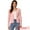 Pink, variant on DARING DIVA Women's Open Front Long Sleeve Knit Cropped Cardigan XS White