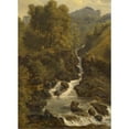 thumbnail image 2 of Wilhelm Ulrich Oppermann 18x24 Black Ornate Framed Double Matted Museum Art Print Titled: Landscape with Brook, 2 of 5