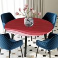 thumbnail image 5 of Elastic Fitted Round Tablecloth, Red Ombre Waves Waterproof Stretch Table Cover for 55"-60" Tables, Abstract Art Gradient Modern Washable Outdoor Tablecloths for Patio, Picnic, Camping, 5 of 9