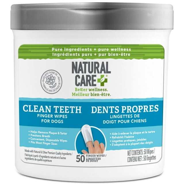 Natural Care Clean Ear Finger Lingettes pour chiens