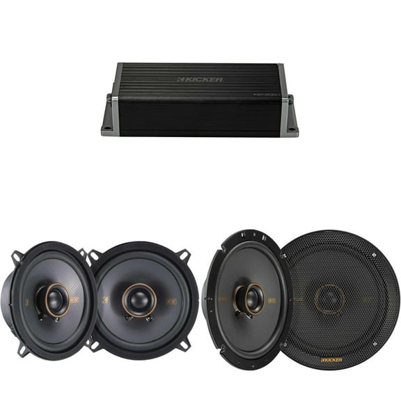 Kicker 47KEY2004 4-Channel DSP Smart Amp w/ 51KSC 6.75" & 5.25" Audio Upgrade Bundle