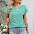 thumbnail image 6 of Heisall Womens Tops Round Neck Loose Solid Color Tshirts Tank Tops Casual Fashion, 6 of 8