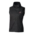 thumbnail image 2 of Women's Cutter & Buck Heather Charcoal Arkansas Razorbacks Mainsail Sweater-Knit Full-Zip Vest, 2 of 3