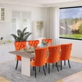 thumbnail image 7 of JESTOP Velvet Dining Chairs Set of 8, Tall Back Side Chair, Modern Upholstered High-end Tufted Side Chair with Button Back Ring, Solid Wood Legs (Orange), 7 of 7