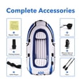 thumbnail image 6 of BN-LINK 4-Person Inflatable Boat Series with Seats, Inflatable Raft with a Pair of Deluxe Oars, High-Output Pump, Detachable Fishing Rod Holders, Fishing Boat for Ponds, Lakes, Rivers, 6 of 8