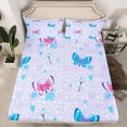 thumbnail image 2 of Homewish Flying Dragonflies Butterflies Twin Sheet Sets 3pcs for Boys Girls,Spring Garden Twin Fitted Sheet Microfiber,Chic Flowers Breathable Flat Sheet,Microfiber Bedroom Decor, 2 of 7