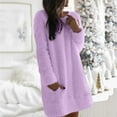 thumbnail image 2 of Honeeladyy Womens Fleece Tunic Pullover Tops Long Sherpa Dress Fuzzy Sweatshirts Fluffy Casual Loose Outwear with Pockets Valentine's Day Gift, 2 of 5