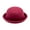 Wine Red, variant on Flat-top Fedora Hat Imitation Wool Jazz Hat Unisex Wide Brim Ladies Round Hat Parties Cosplay Bowler Hat