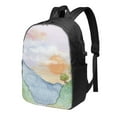 thumbnail image 1 of YFYANG 17" Laptop Backpack, Watercolor Sunset Pattern Fashion Travel Work Backpack with USB and Headphone Cable Interface for Men and Women, 1 of 8