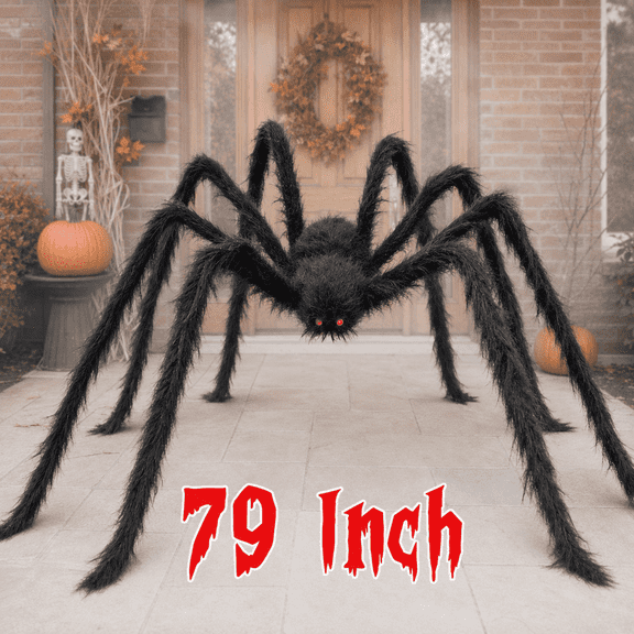79 in Giant Spider Halloween Outdoor Decoration, Haunted House Yard Prop