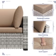 thumbnail image 4 of KIGOTY 7 Piece Outdoor Patio Furniture, Wicker Rattan Outdoor Conversation Set Sectional Sofas for Backyard, Garden, Grayish-white Camel, 4 of 8