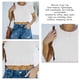 thumbnail image 5 of Camiseta corta de manga corta con cuello redondo para mujer, ajustada, informal, cómoda, de verano, para uso diario, 5 of 6