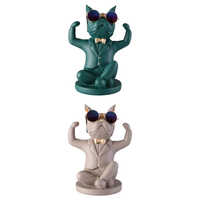 2x Escultura De Perro Creativa Estante De Vino Adornos De Decoración Del Hogar