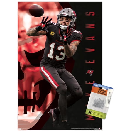 NFL Tampa Bay Buccaneers – Mike Evans 22 Wall Poster with Push Pins 14.725 x 22.375