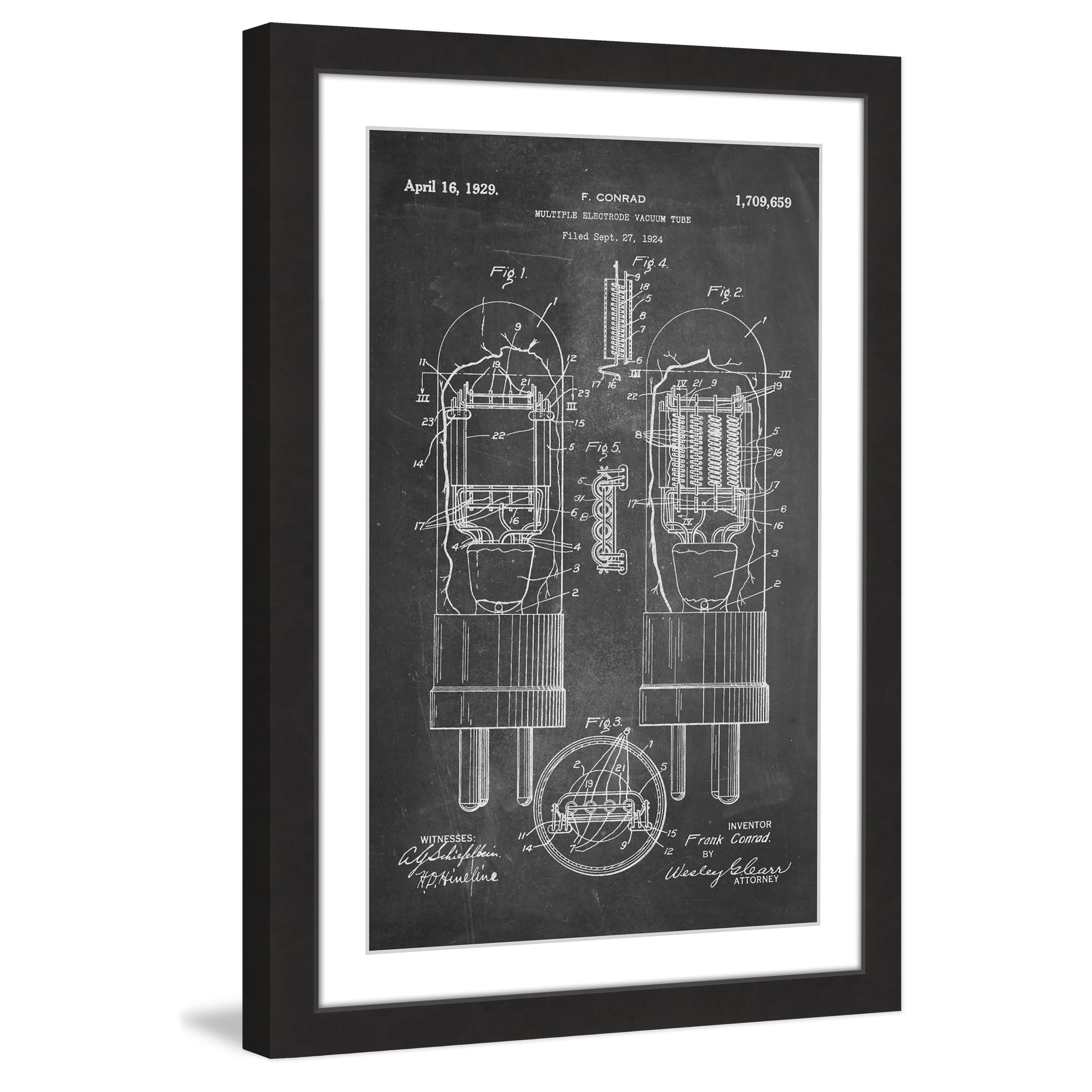 "Vacuum Tube 1924 Chalk" Framed Painting Print