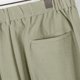 thumbnail image 5 of Pantalones de traje de nueve centavos para hombre, de poliéster, con cintura elástica lateral, botones, bolsillos, color liso, a la moda, 5 of 5