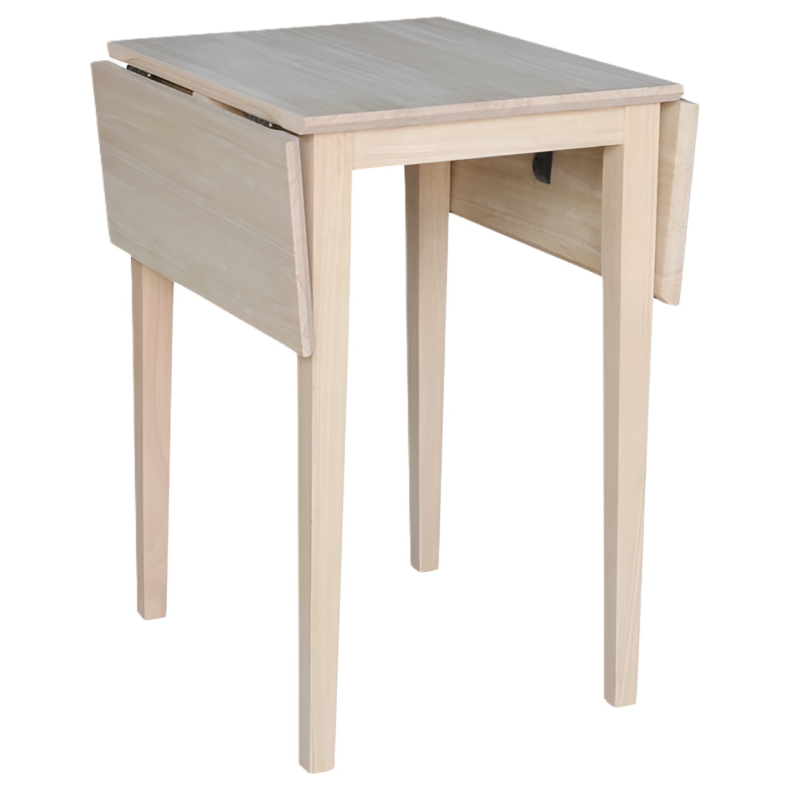 International Concepts Solid Wood Drop Leaf Casual Kitchen and Dining Table Unfinished Walmart