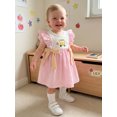thumbnail image 4 of Cjfdfy Toddler Baby Girl Back to School Dress Kindergarten Outfits Baby Girls First Day of School Outfit 2 3 4 5 6 7 Years Apple School Bus Embroidered Bows Flying Sleeve Plaid Summer Fall Dress, 4 of 9