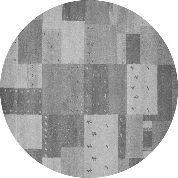 Ahgly Company Indoor Round Patchwork Gray Transitional Area Rugs, 3' Round