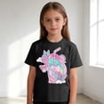 thumbnail image 2 of Trendfront Girls Cartoon Graphic Shirt Cute Character Print Summer Tee Crewneck Short Sleeve Casual Fashion T-Shirt Everyday Wear Playwear Tops, 2 of 4