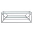 thumbnail image 3 of Contemporary Metal & Glass Coffee Table in Silver, 3 of 8